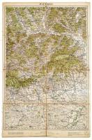 cca 1910 Miskolc és környéke katonai vázon térkép 41x31 cm