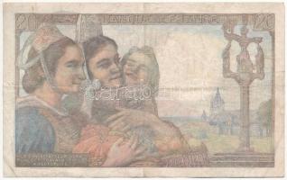 Franciaország 1949. 20Fr T:III 
France 1949. 20 Francs C:F 
Krause 100