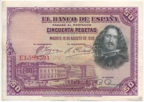 Spanyolország 1928. 50P T:III szép papír  Spain 1928. 50 Pesetas C:F fine paper Krause P#75