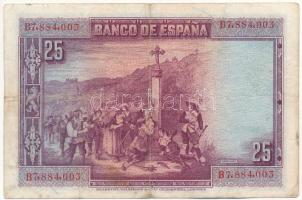 Spanyolország 1928. 25P T:III 
Spain 25 Pesetas C:F 
Krause P#80