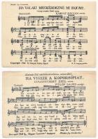 3 db RÉGI magyar kottás zenés képeslap / Hungarian music sheets - 3 pre-1945 postcards