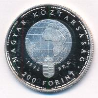 1992. 200Ft Ag "Veszélyeztetett állatvilág - Fehér gólya" kapszulában T:PP patina
Adamo E...