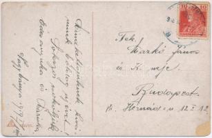 1919 Boldog újévet, kéményseprő malaccal / New Year greeting, chimney sweeper with pig (EK)