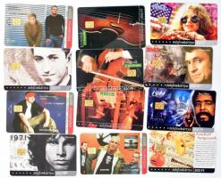 2001-2004 12 db klf MATÁV telefonkártya (zene világa, Cash, Morrison, V-tech stb.)
