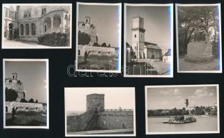1948 Sárospatak és a Bodrog, Vörös-torony, Várudvar, Perényi-loggia felújítás előtt, stb., 43 db fotó, 8,5×5,5 és 9×6 cm