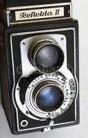 cca 1950 Welta Reflekta II kétobjektíves, tükörreflexes fényképezőgép, ROW Pololyt f75/3,5 objektívv...