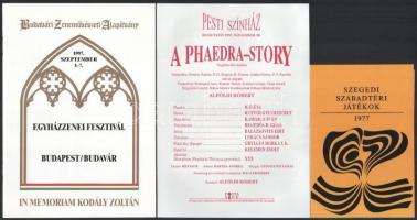 1964-1997 Színházi műsoros füzetek (Szegedi Szabadtéri Játékok, Vígszínház, Pesti Színház, In memori...