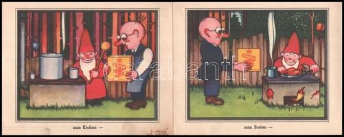 cca 1930 Vitello - Im lande der Zwerge- ételízesítő mese rajzos receptfüzete