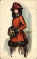1923 Olasz divat hölgy / Italian fashion lady. G.A.M. 1725-3. s: Adolfo Busi