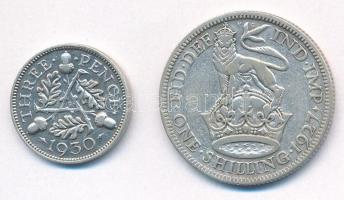 Nagy-Britannia 1927. 1Sh Ag "V. György" + 1930. 6p Ag "V. György" T:2,2-
Great ...