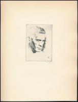 Nagy Zoltán (1916-1987): Önarckép. Rézkarc, papír, jelzett, 10×7 cm