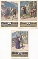 Glaube und Heimat - 5 db régi osztrák művész képeslap / 5 pre-1945 Austrian art motive postcards s: E. Kutzer