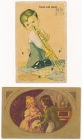 47 db RÉGI gyerek motívum képeslap vegyes minőségben / 47 pre-1945 children motive postcards in mixed quality