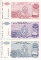 Horvátország / Krajnai Szerb Köztársaság 1994. 500.000D + 1.000.000D "Z 0000995" sorszámma...