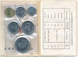 Spanyolország 1980. 50c-100P "Európa Bajnokság 1982" (6xklf) műbőrtokos forgalmi sor T:BU
...