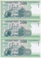 2006. 200Ft (3x) sorszámkövetők "FA 9468682 - FA 9468684" T:I 
Adamo F53F