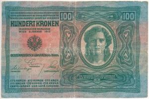 1912. 100K piros "DEUTSCHÖSTERREICH" felülbélyegzéssel + 1913. 20K + 1914. 50K összeragasz...