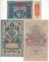 Vegyes: 1915. 10K + Orosz Birodalom 1912-1917. (1898) 1R Szign.: Shipov foltos + 1912-1917. (1909) 5...