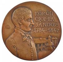 1984. "Kőrösi Csoma Sándor 1784-1842 / Országos Emlékbizottság Budapest 1984" kétoldalas bronz plakett, eredeti dísztokban. Szign.: GA (129mm) T:1-