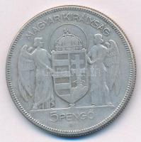 1930. 5P Ag "Horthy jobbra" T:3 
Adamo P8