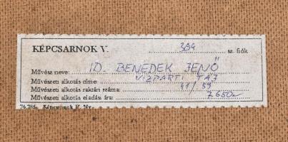 Benedek jelzéssel: Vízpart. Olaj, farost. Dekoratív fakeretben, 49,5×84,5 cm