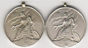 1894 Magyar Kerékpáros Szövetség sportérem   2db T:1