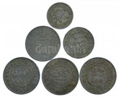 Belgium 1915. 5c Zn + 1917. 10c Zn + 1915-1918. 25c Zn (3xklf) + 1941. 5Fr Zn T:2-,3 Belgium 1915. 5 Centimes Zn + 1917. 10 Centimes Zn + 1915-1918. 25 Centimes Zn (3xklf) + 1941. 5 Francs Zn C:VF,F