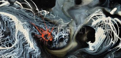 Rác András (1926-2013): Robbanás (cím nélkül). Zománcfesték, papír. Jelzés nélkül. Lap széle kissé s...