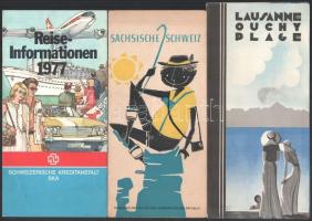 cca 1960-1980 7 db német és svájci utazási, turisztikai ismertető prospektus, német nyelvű