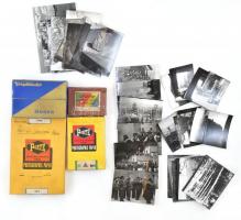4 db régi fotópapír doboz, benne vegyes fotókkal (emberek, zenekar, tájképek, stb.)