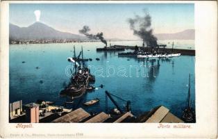 Napoli, Naples; Porto militare / Italian naval base with battleships