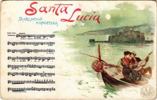 Napoli, Naples; Santa Lucia. Barcarola Napoletana / Italian folklore. litho s: P. Scoppetto (worn corners)