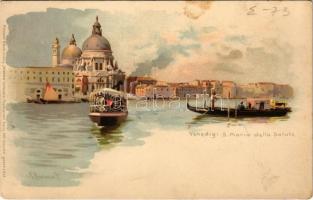 Venezia, Venice; S. Maria della Salute. Meissner & Buch Venedig Künstler-Postkarten Serie 1011. litho (fl)