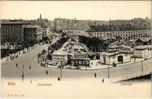 Wien, Vienna, Bécs; Hauptstrasse, Naschmarkt / street view, market, tram. W.D.W.I. 48.