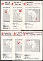 cca 1980 A Politikai Vitakör 16 db ismertetője afrikai országokról. Bp., Kossuth Könyvkiadó-Kartográ...