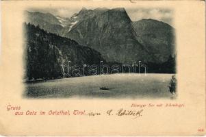 1898 (Vorläufer) Oetz, Ötz (Tirol); Gruss aus Oetz im Oetzthal. Piburger See mit Achenkogel / lake, mountain (cut)