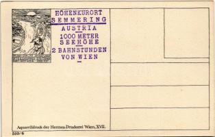 Semmering, Hotel Panhans / winter sport, ski resort. Aquarelldruck der Hermes-Druckerei Wien 510/6. ...