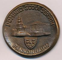 1980. Szent Benedek születésének évfordulójára 480-1980 / Iskola az Úr szolgálatában - Pannonhalma kétoldalas, öntött bronz emlékérem (50mm) T:1-