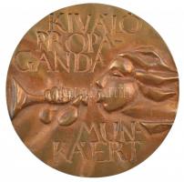 Asszonyi Tamás (1942- ) DN Kiváló Propaganda Munkáért / KISZ Budapesti Bizottsága kétoldalas, öntött bronz plakett (80mm) T:2