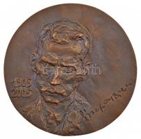 Szöllőssy Enikő (1939- ) 2005. József Attila életművének kiemelkedő tolmácsolásáért kétoldalas, öntött bronz emlékérem, eredeti tokban (102mm) T:1-