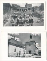13 db MODERN magyar város képeslap az 50-es évekből: Székesfehérvár, Pécs, Esztergom / 13 modern Hungarian town-view postcards