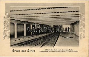 Berlin, Elektrische Hoch- und Untergrundbahn. Zoologischer Garten-Wittenbergplatz-Potsdamerplatz / urban railway, underground station. Verlag Wilhelm Greve No. 558.