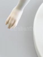 Herendi táncoslány, kézzel festett, jelzett, fenékrészen mázhibával, m: 33 cm