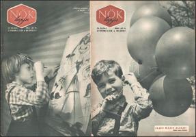 1958 Nők Lapja X. évfolyamának 5 db száma (14., 16., 17., 18., 19. sz.), vegyes állapotban