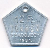 1951. 12Ft Ebadójegy Al bárca T:2