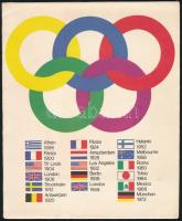 cca 1972 Olimpiai boríték, 23x19 cm