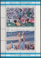 Football mini sheet set 1986 Az argentin csapat nyerte meg a mexikói labdarúgó-világbajnokságot kisí...