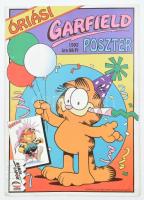 1992 Óriás Garfield képregény és poszter, kihajtható, kétoldalas, 84x59 cm