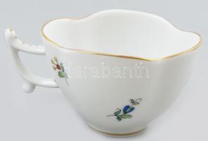 Herendi "Miskolc" porcelán csésze, kézzel festett, jelzett, ragasztott füllel, m: 5,5 cm