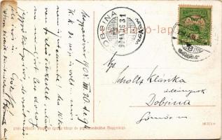 1908 Magyaróvár, Mosonmagyaróvár; Deák tér, Takarékpénztári bérház, Szentháromság szobor. W.L. (?) 2...